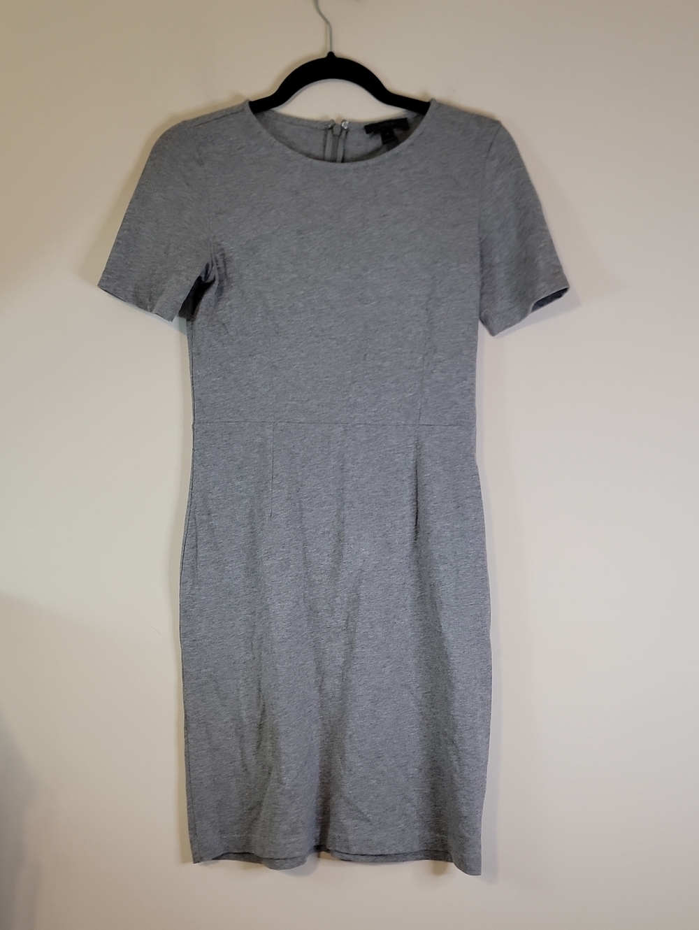 Classic Short Sleeve Gray Sheath Dress J. Crew